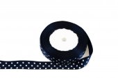 Panglica Satin cu 3 Buline 2cm/22m Bleomarin