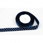 Panglica Satin Cu 3 Buline 2cm/22m Bleumarin099