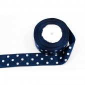 Panglica Satin cu 3 Buline, Bleomarin Deschis, rola 22 m, latime 4 cm
