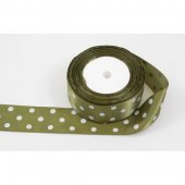 Panglica Satin cu 3 Buline, Cachi, rola 22 m, latime 4 cm