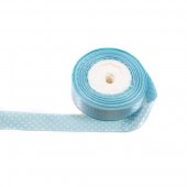 Panglica Satin Cu 6 Buline 2,5 cm/22m Bleu