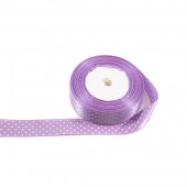 Panglica Satin Cu 6 Buline 2,5 cm/22m Mov Deschis