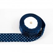 Panglica Satin cu 6 Buline, Bleomarin, rola 22 m, latime 4 cm