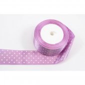 Panglica Satin cu 6 Buline, Lila, rola 22 m, latime 4 cm