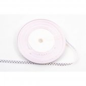 Panglica Satin cu Buline 0.6cm/45m Alb