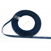 Panglica Satin cu Buline 0.6cm/45m Bleumarin