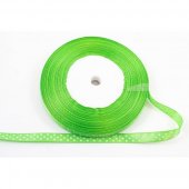 Panglica Satin cu Buline 1cm/45m Verde