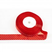 Panglica Satin cu Buline 2.5cm/45m Rosu