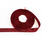 Panglica Satin cu Buline 2.5cm/90m Grena