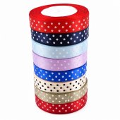 Panglica Satin cu Buline 2cm/22m