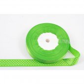 Panglica Satin cu Buline 2cm/45m Verde