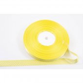 Panglica Satin cu Buline 2cm/90m Galben