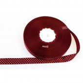 Panglica Satin cu Buline 2cm/90m Grena