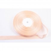 Panglica Satin cu Buline 2cm/90m Somon