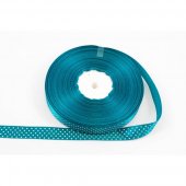 Panglica Satin cu Buline 2cm/90m Turcoaz