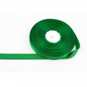 Panglica Satin cu Buline 2cm/90m Verde