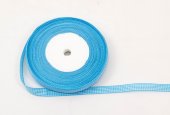 Panglica textil Carouri 1cm-22metri Bleu Alb