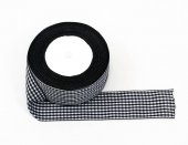 Panglica textil Carouri 4cm-22metri Negru Alb