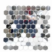 Panou Fundal Paiete Hexagon 30x30cm Argintiu