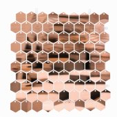 Panou Fundal Paiete Hexagon 30x30cm Roz Gold