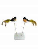 Pasari Decorative Din Pene Cu Bat 12/Set