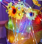 Perdea LED tip ploaie cu fir subtire, 200 LED, 3 x 2 m, multicolor