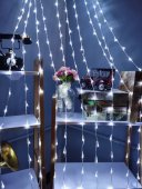 Perdea luminoasa LED de Craciun, 240 LED, 5 m x 1 m, alb rece