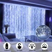 Perdea luminoasa LED de Craciun, 3 m x 3 m, alb rece