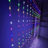 Perdea luminoasa LED de Craciun, 320 LED, 3 m x 3 m, multicolor