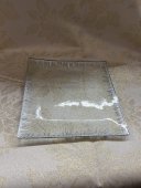 Platou din Sticla Patrat Vopsit Argintiu 6/set