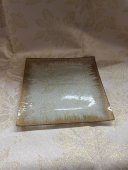 Platou din Sticla Patrat Vopsit Auriu 6/set