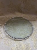 Platou Din Sticla Rotund Margine Argintiu 6/set