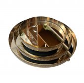 Platou Candy Bar Metal Auriu cu Strasuri 3/set