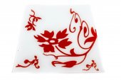 Platou Patrat Alb Cu Rosu 29,5X29,5