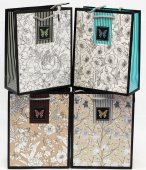 Pungi Cadou 12/set Flori Gri-Alb 31x42Hx12cm
