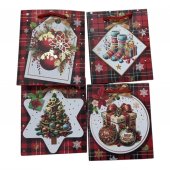 Pungi Cadou Craciun Carouri Eticheta 12/set 12x14x6cm