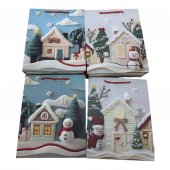 Pungi Cadou Craciun Casuta 3D 12/set 26x32x10cm