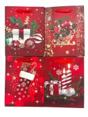 Pungi Cadou Craciun Cu Sanie,Gheata,Cadouri 12/Set 18x23x10 cm
