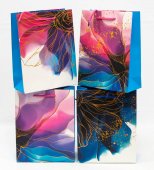 Pungi Cadou Floare Albastru-Ciclam 12/set 31x42Hx12cm