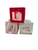 Pungi Cadou Patrata Cu Geam 20x20x20cm 10/Set