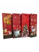 Pungi Cadou Pentru Sticla Craciun Cu Brad Si Lumanari 12/Set