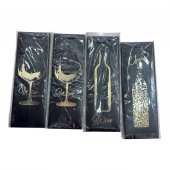 Pungi Cadou Pentru Sticla Negre Cu Auriu 12/set