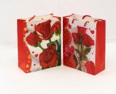 Pungi Cadou Trandafiri Rosu Pe O Parte 18x23x8cm 12/set