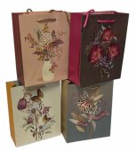 Pungi Cadou Vertical Flori Grena 31x42x12cm 12/set