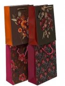 Pungi Cadou Vertical Maro Flori 31x42x12cm 12/set