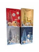 Pungi Pentru Cadou Craciun Cu Brad Si Decoratiuni 12/Set 31x40x12