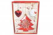 Pungi Pentru Cadou Craciun Cu Brad Si Globuri Agatate 55x40x15 Cm 12/Set