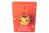 Pungi Pentru Cadou Craciun Cu Glob Si Merry Christmas 55x40x15 Cm 12/Set