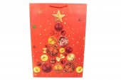 Pungi Pentru Cadou Craciun Mari Cu Forma Brad Din Globuri 72x50x18 Cm 12/Set