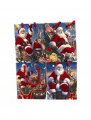 Pungi Pentru Cadou Craciun Mos Craciun Cu Haina Catifelata 12/Set 30x41.5x12 cm